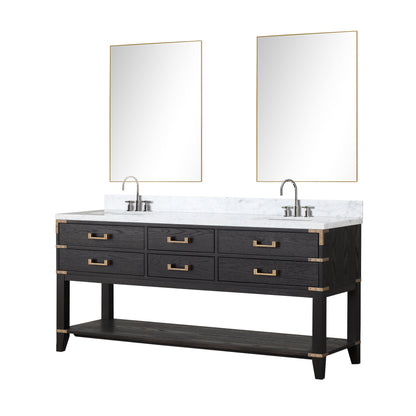 Norwalk 72 in W x 22 in D Black Oak Double Bath Vanity