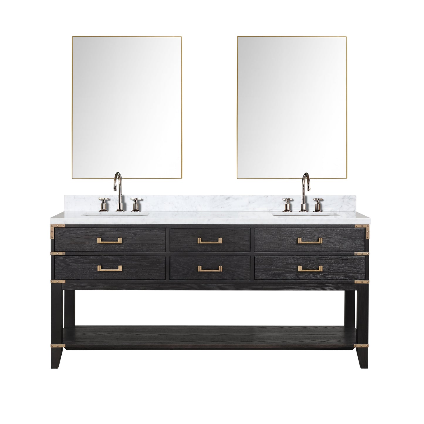 Norwalk 72 in W x 22 in D Black Oak Double Bath Vanity