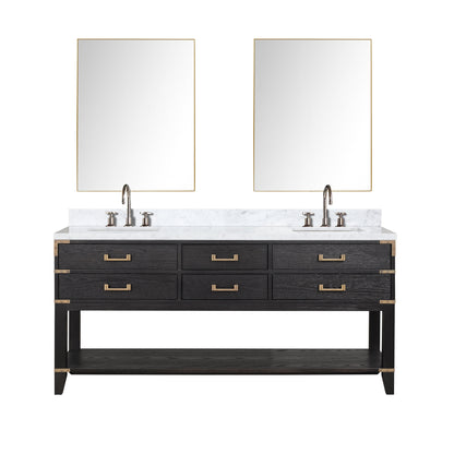Norwalk 72 in W x 22 in D Black Oak Double Bath Vanity