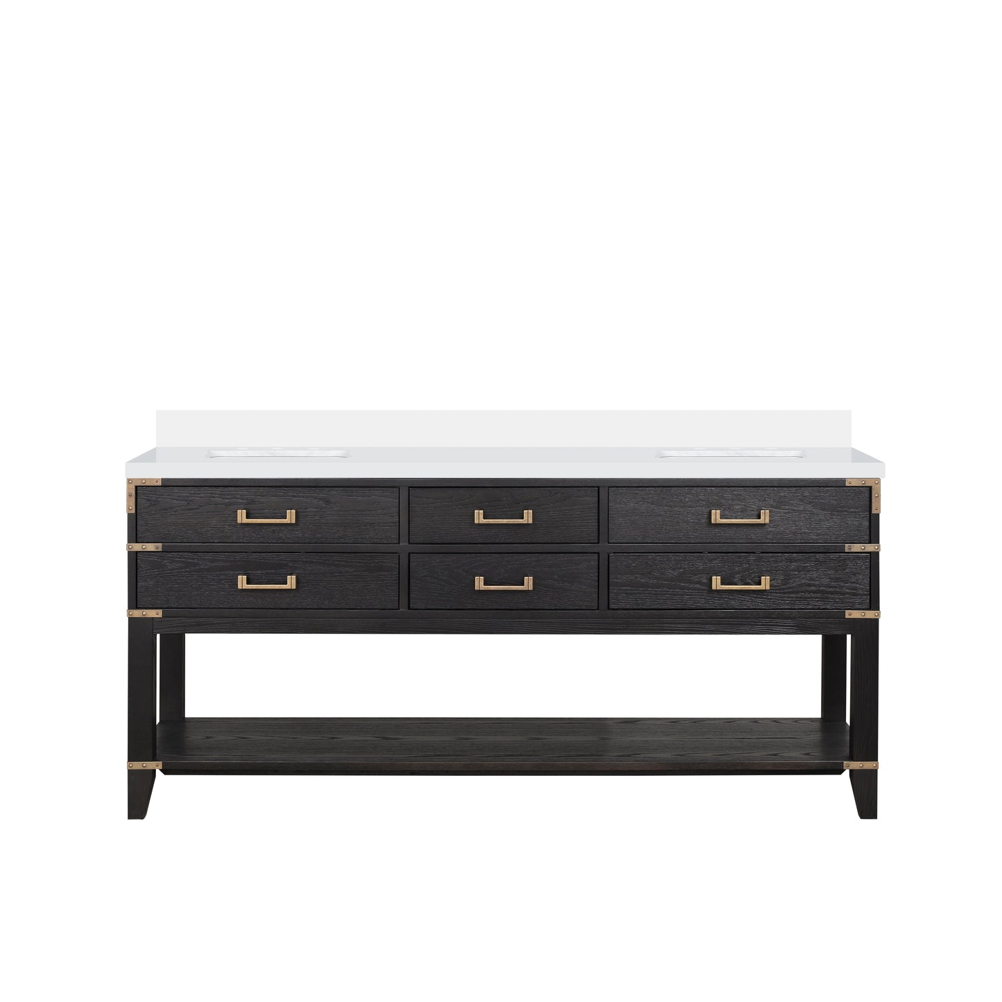 Norwalk 72 in W x 22 in D Black Oak Double Bath Vanity