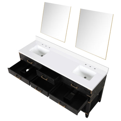 Norwalk 72 in W x 22 in D Black Oak Double Bath Vanity