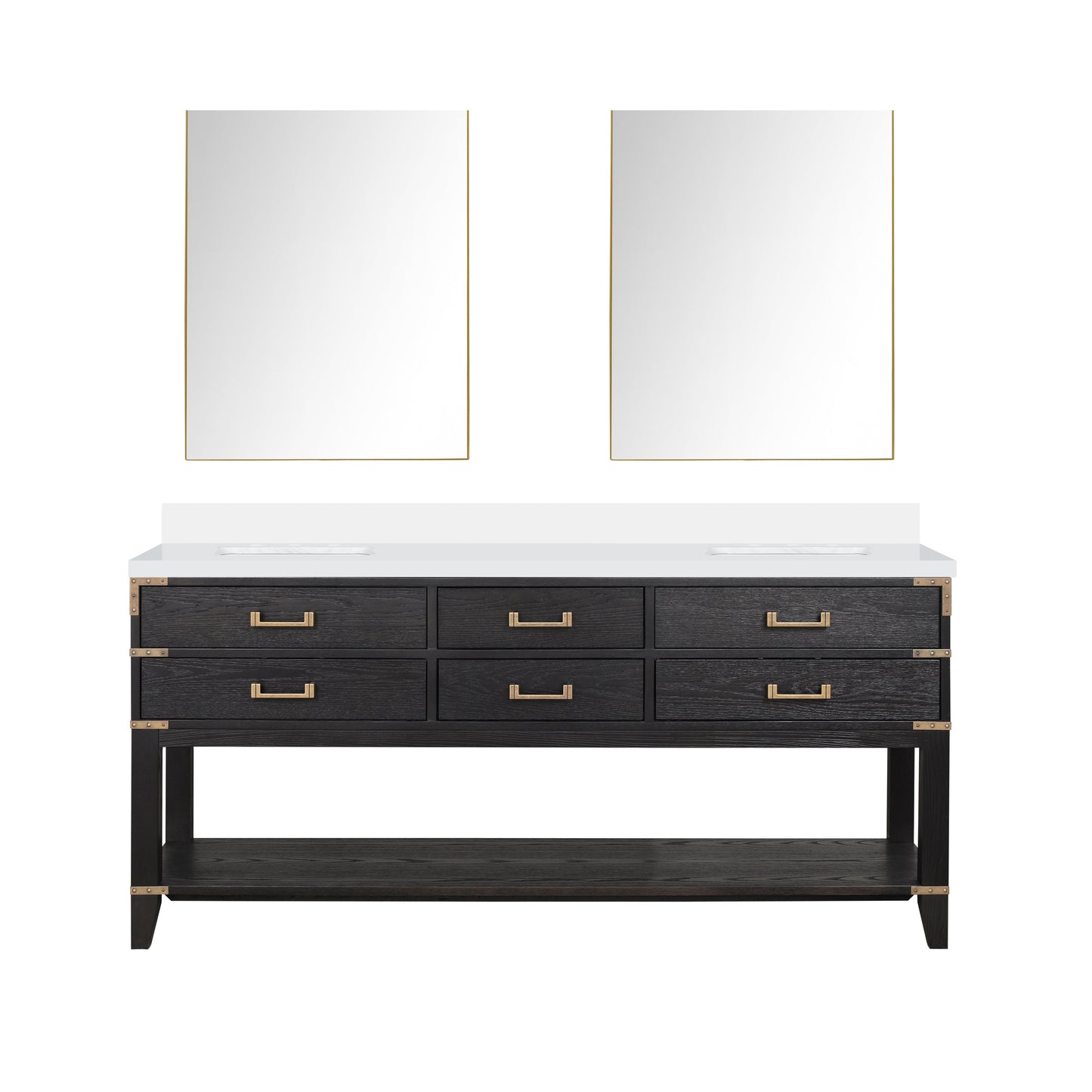 Norwalk 72 in W x 22 in D Black Oak Double Bath Vanity