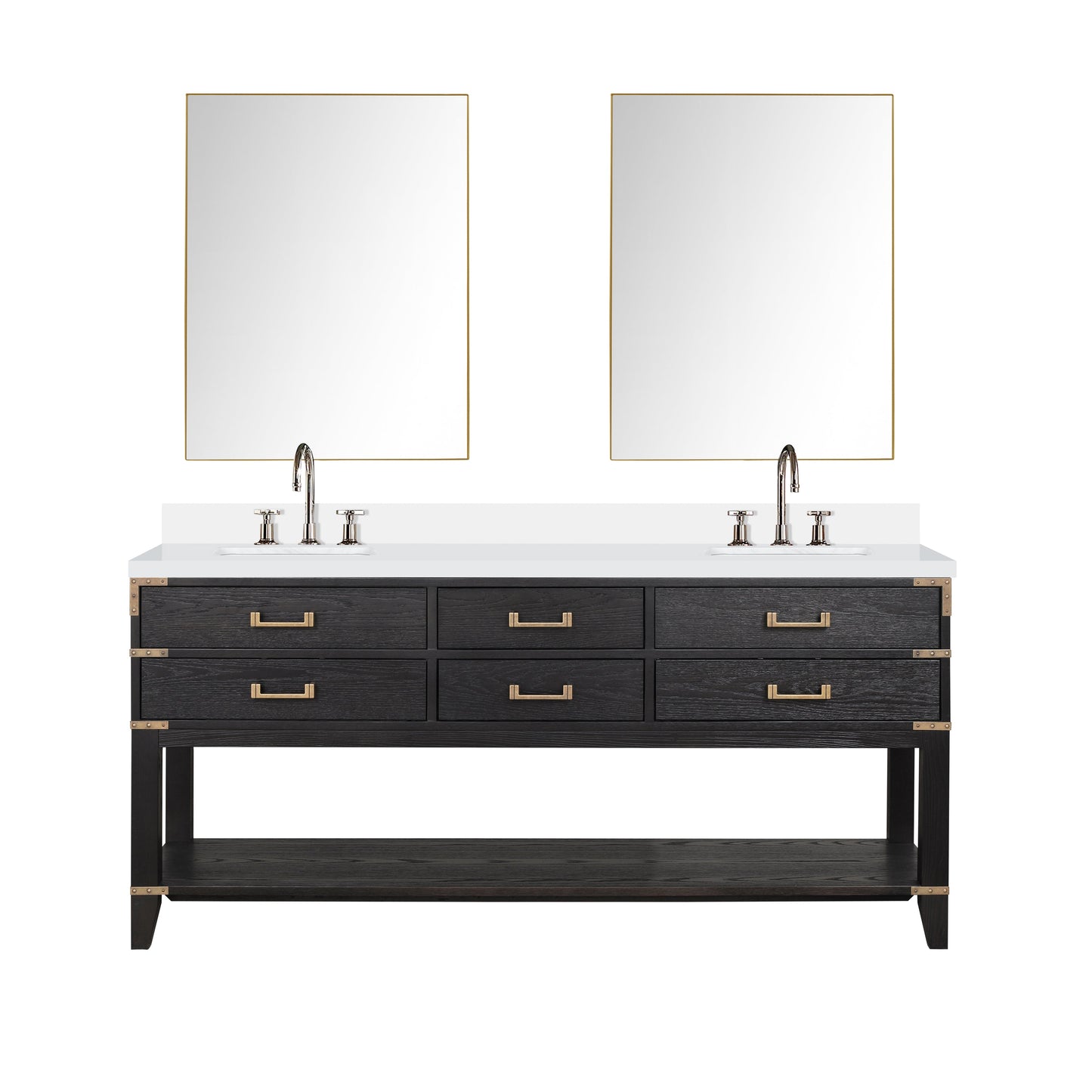 Norwalk 72 in W x 22 in D Black Oak Double Bath Vanity