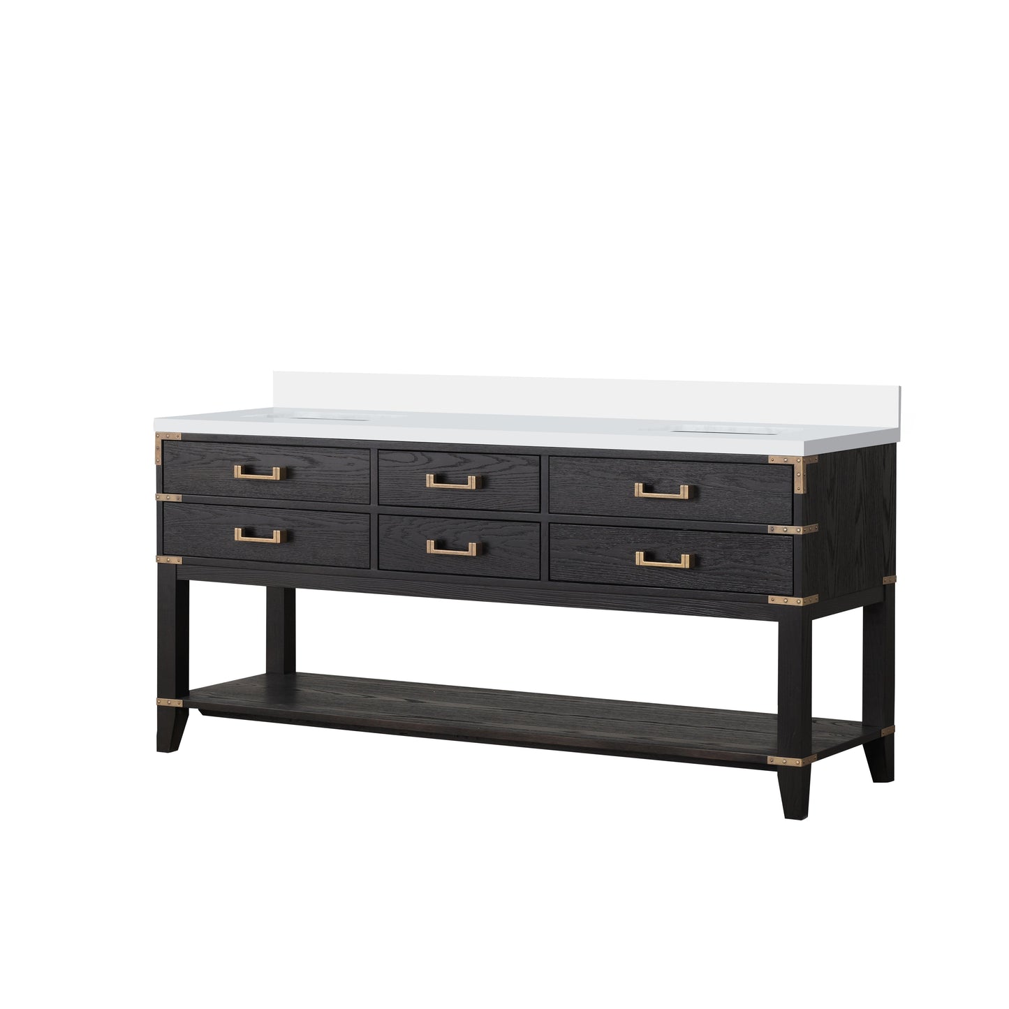 Norwalk 72 in W x 22 in D Black Oak Double Bath Vanity