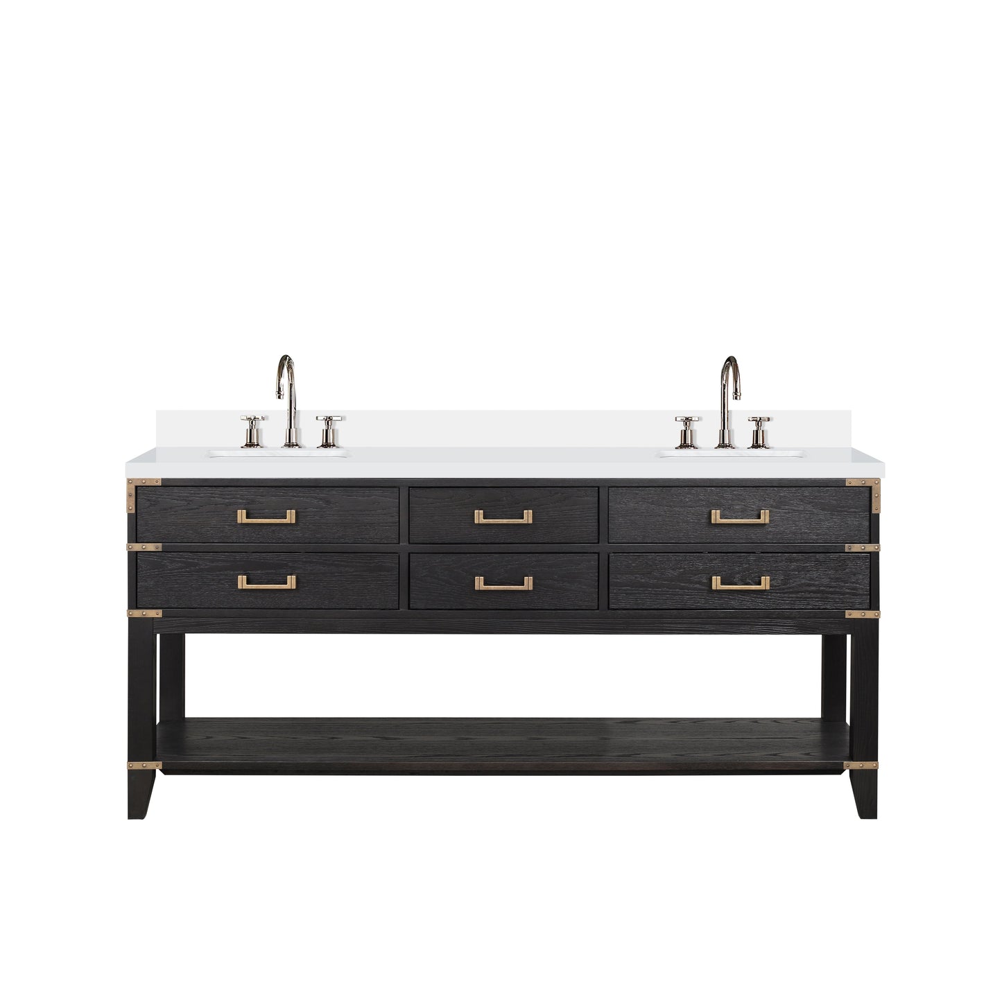 Norwalk 72 in W x 22 in D Black Oak Double Bath Vanity