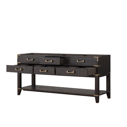 Norwalk 72 in W x 22 in D Brown Oak Double Bath Vanity