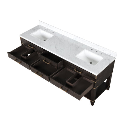 Norwalk 72 in W x 22 in D Brown Oak Double Bath Vanity