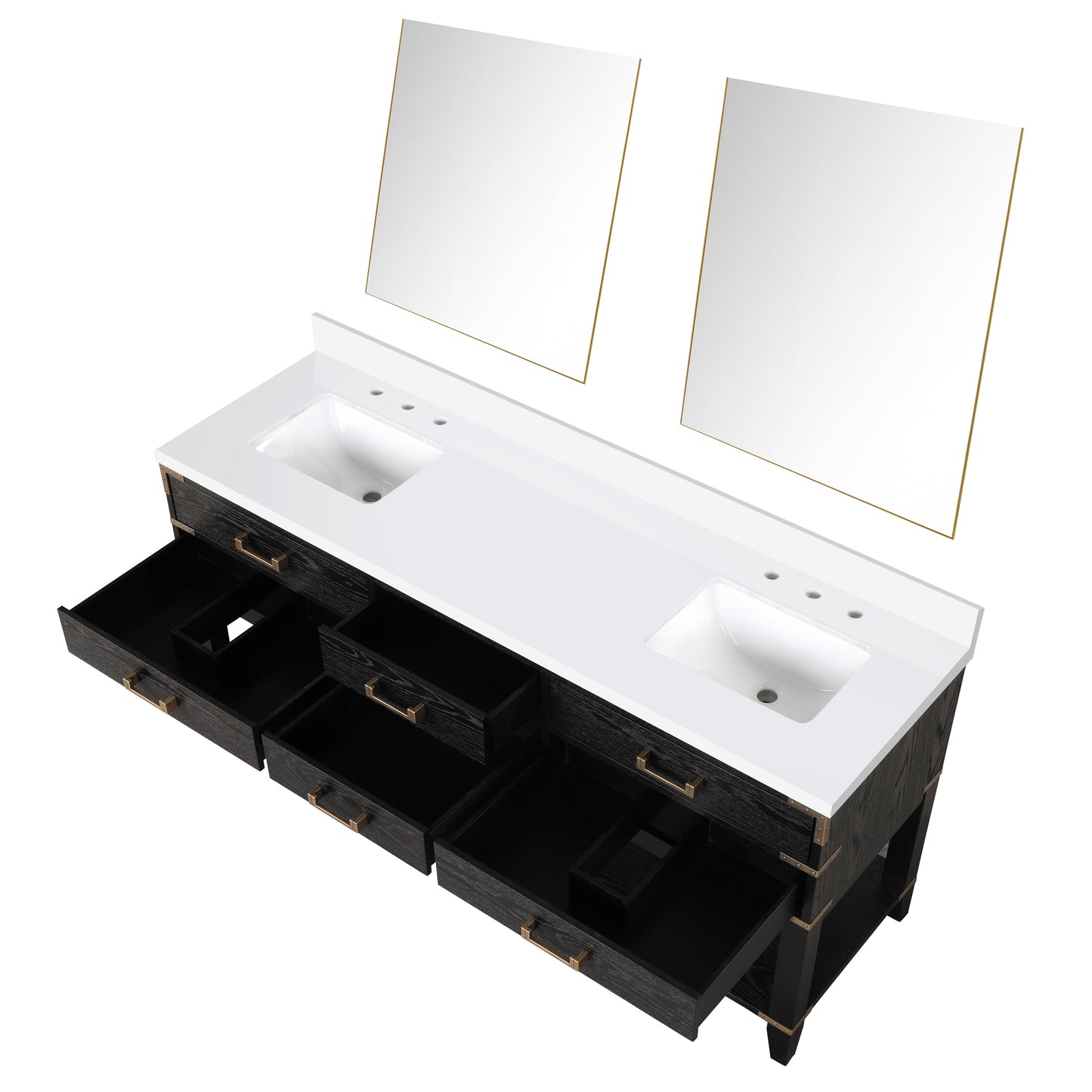 Norwalk 72 in W x 22 in D Brown Oak Double Bath Vanity