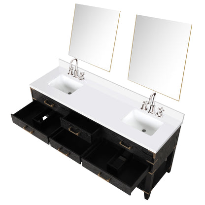 Norwalk 72 in W x 22 in D Brown Oak Double Bath Vanity