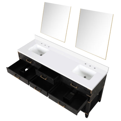Norwalk 72 in W x 22 in D Brown Oak Double Bath Vanity