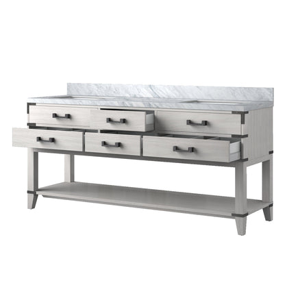 Norwalk 72 in W x 22 in D White Oak Double Bath Vanity