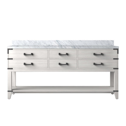 Norwalk 72 in W x 22 in D White Oak Double Bath Vanity