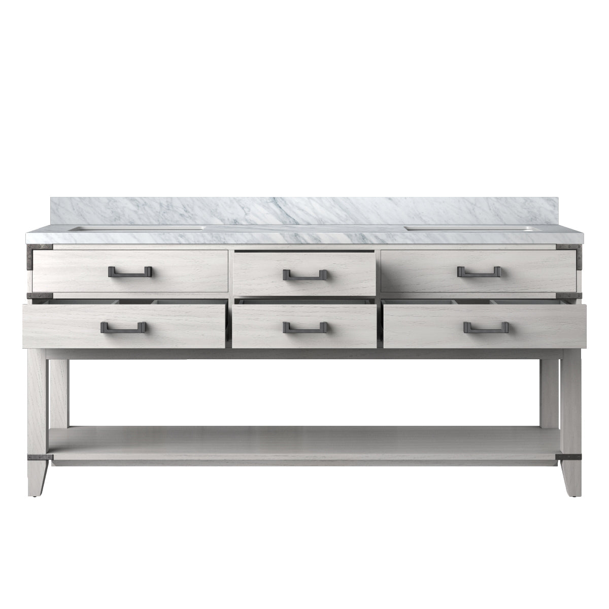 Norwalk 72 in W x 22 in D White Oak Double Bath Vanity