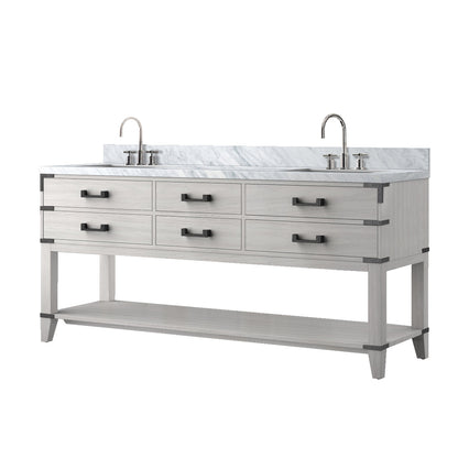 Norwalk 72 in W x 22 in D White Oak Double Bath Vanity