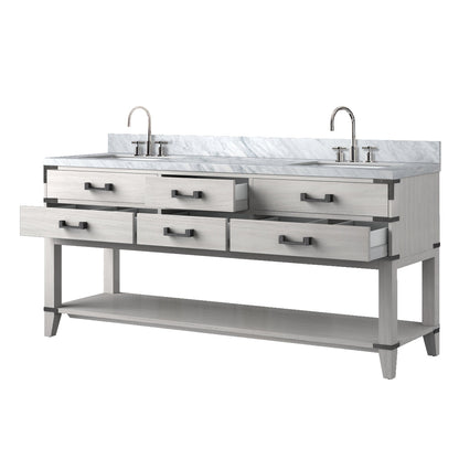 Norwalk 72 in W x 22 in D White Oak Double Bath Vanity