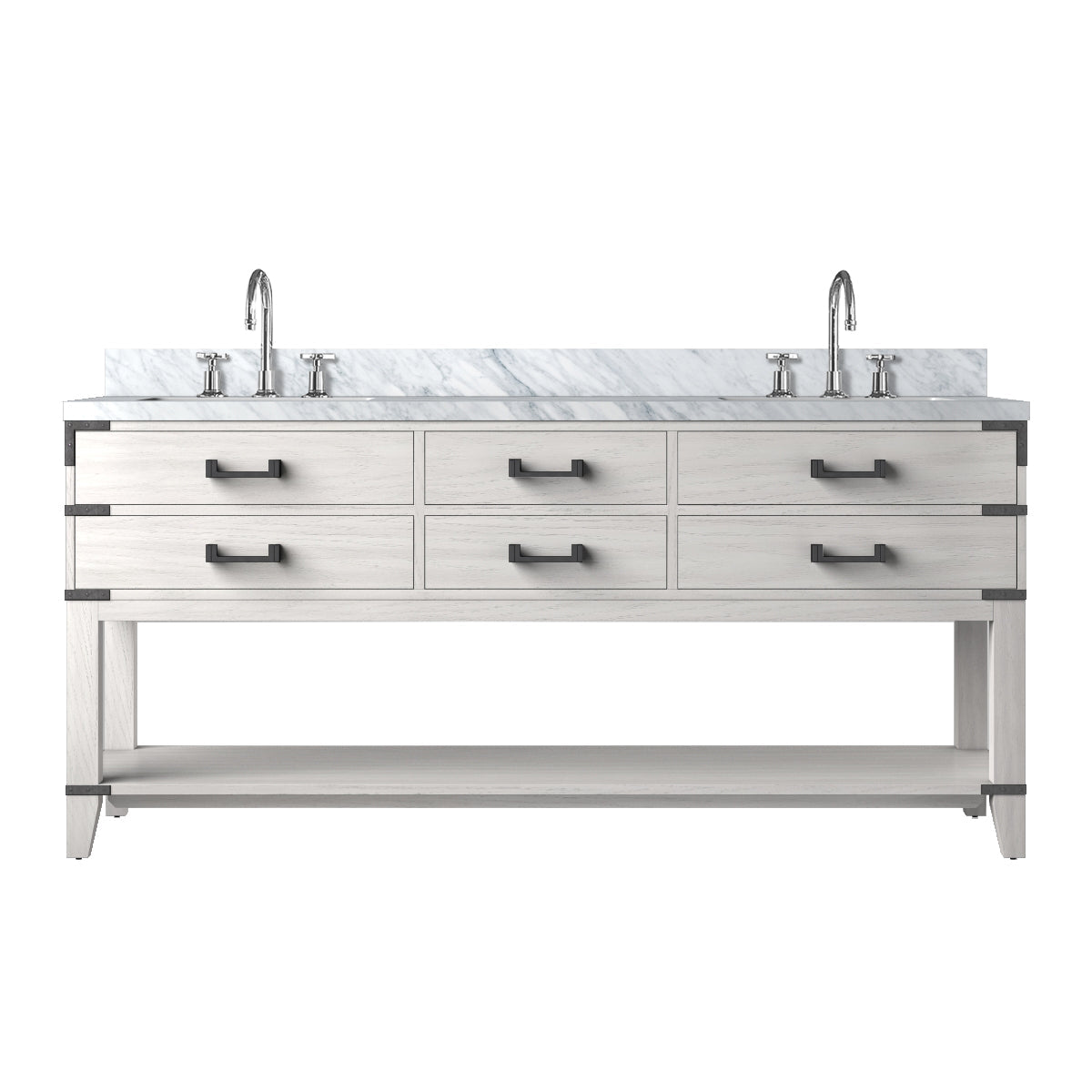 Norwalk 72 in W x 22 in D White Oak Double Bath Vanity