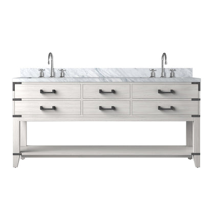 Norwalk 72 in W x 22 in D White Oak Double Bath Vanity