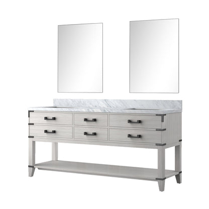 Norwalk 72 in W x 22 in D White Oak Double Bath Vanity