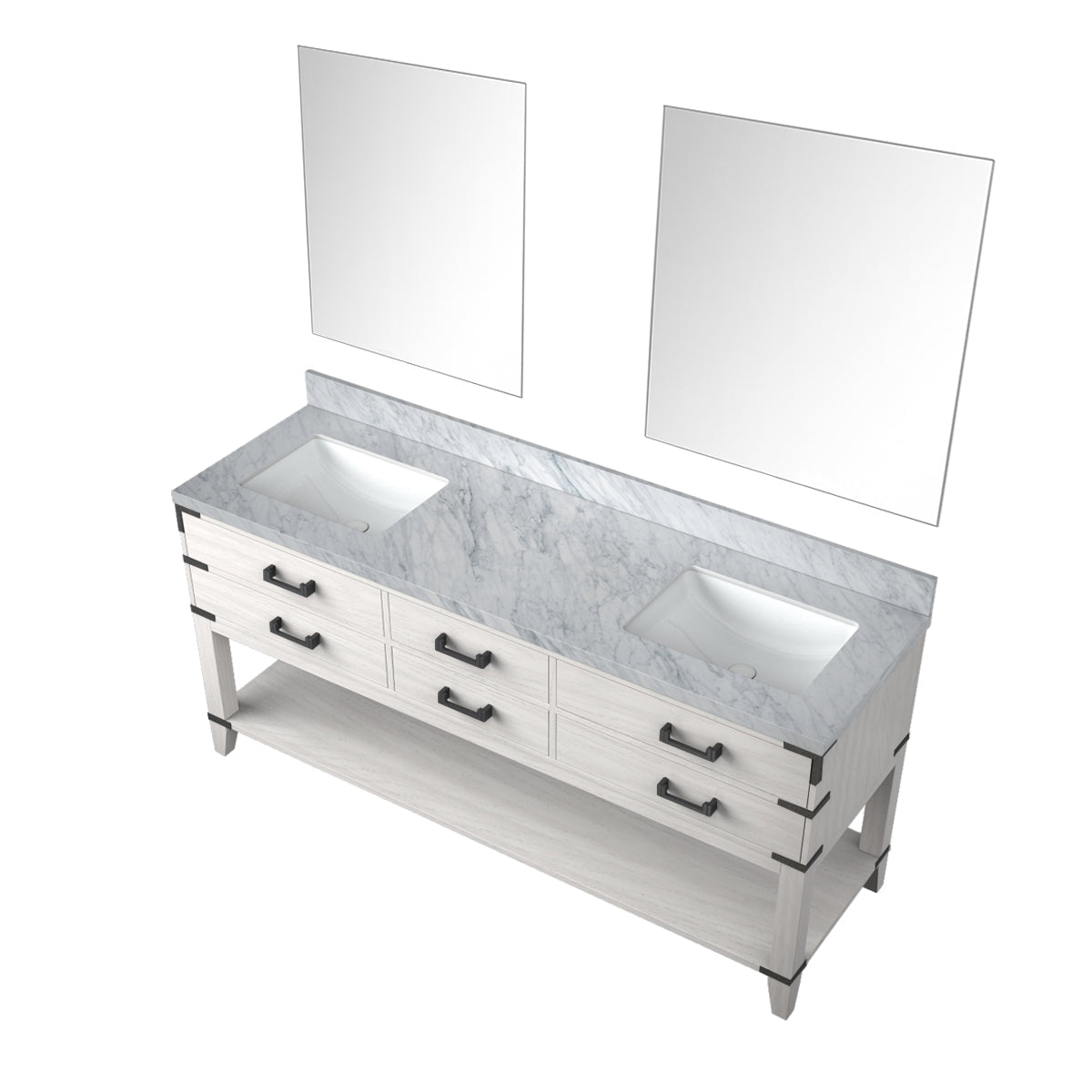 Norwalk 72 in W x 22 in D White Oak Double Bath Vanity