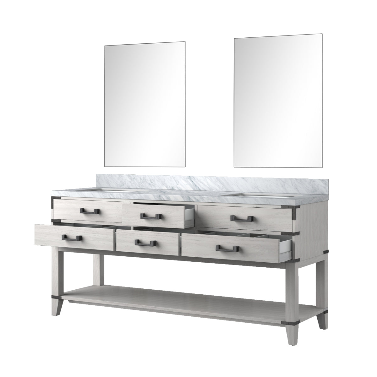 Norwalk 72 in W x 22 in D White Oak Double Bath Vanity