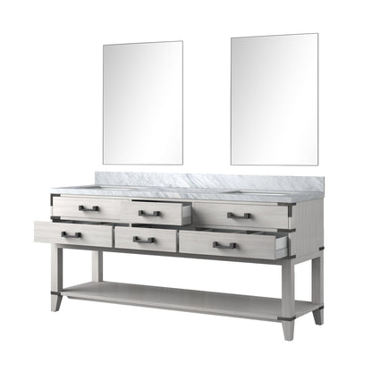 Norwalk 72 in W x 22 in D White Oak Double Bath Vanity