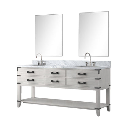 Norwalk 72 in W x 22 in D White Oak Double Bath Vanity