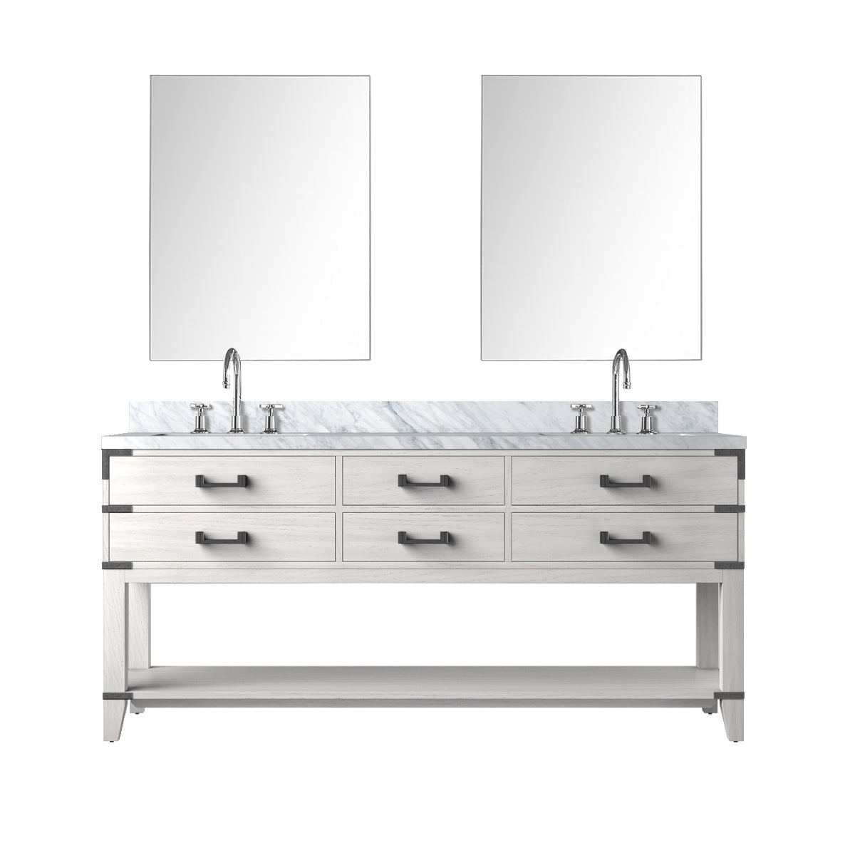 Norwalk 72 in W x 22 in D White Oak Double Bath Vanity