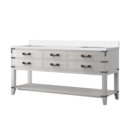 Norwalk 72 in W x 22 in D White Oak Double Bath Vanity