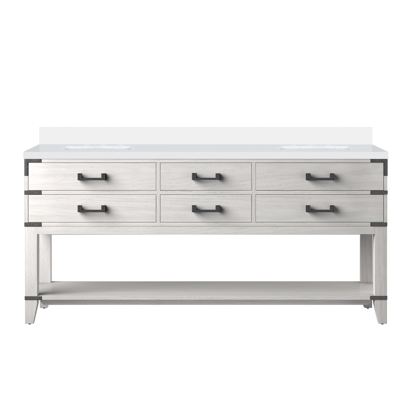 Norwalk 72 in W x 22 in D White Oak Double Bath Vanity