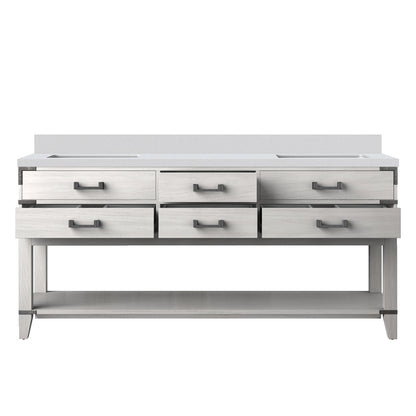 Norwalk 72 in W x 22 in D White Oak Double Bath Vanity
