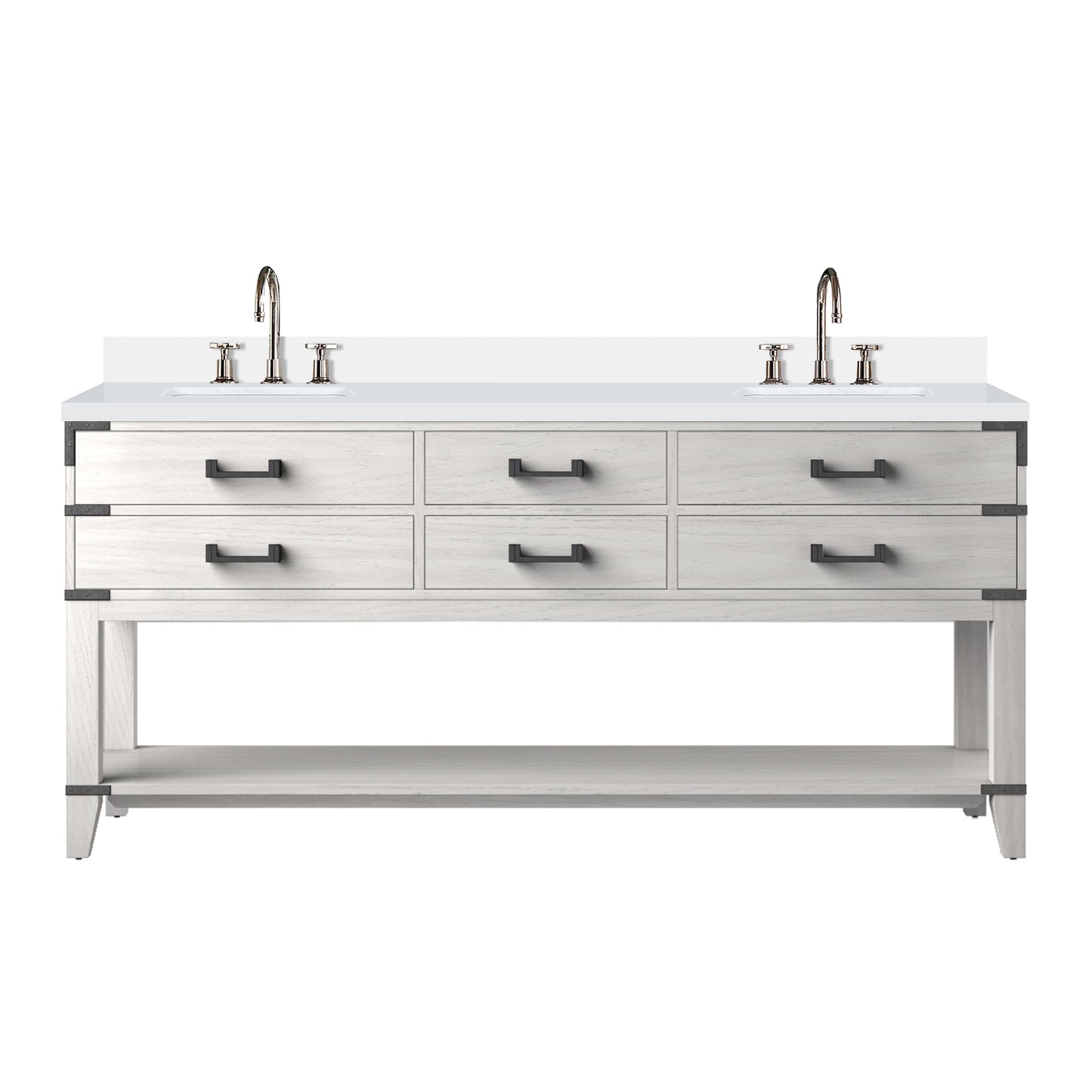 Norwalk 72 in W x 22 in D White Oak Double Bath Vanity
