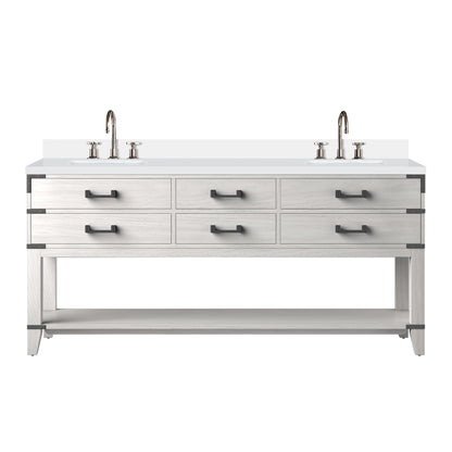 Norwalk 72 in W x 22 in D White Oak Double Bath Vanity