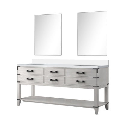 Norwalk 72 in W x 22 in D White Oak Double Bath Vanity
