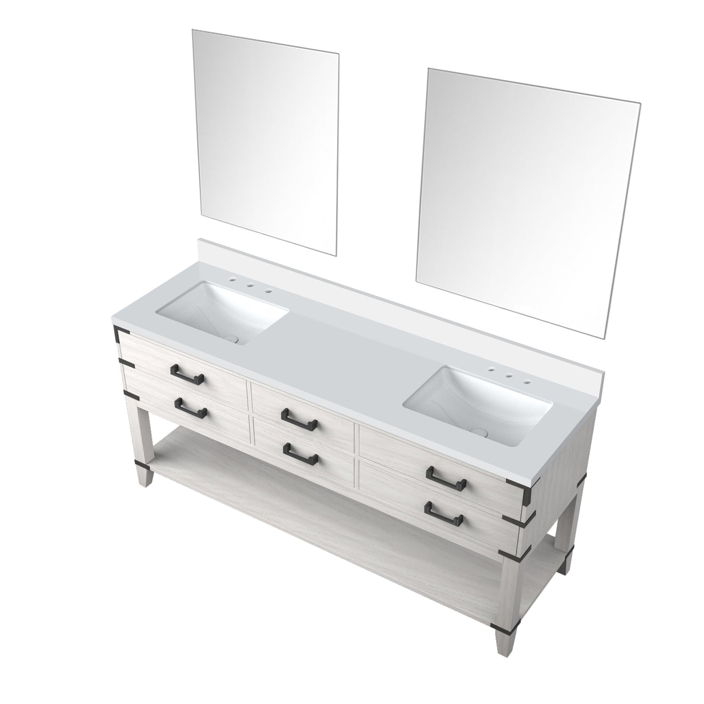 Norwalk 72 in W x 22 in D White Oak Double Bath Vanity