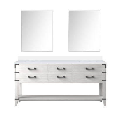 Norwalk 72 in W x 22 in D White Oak Double Bath Vanity