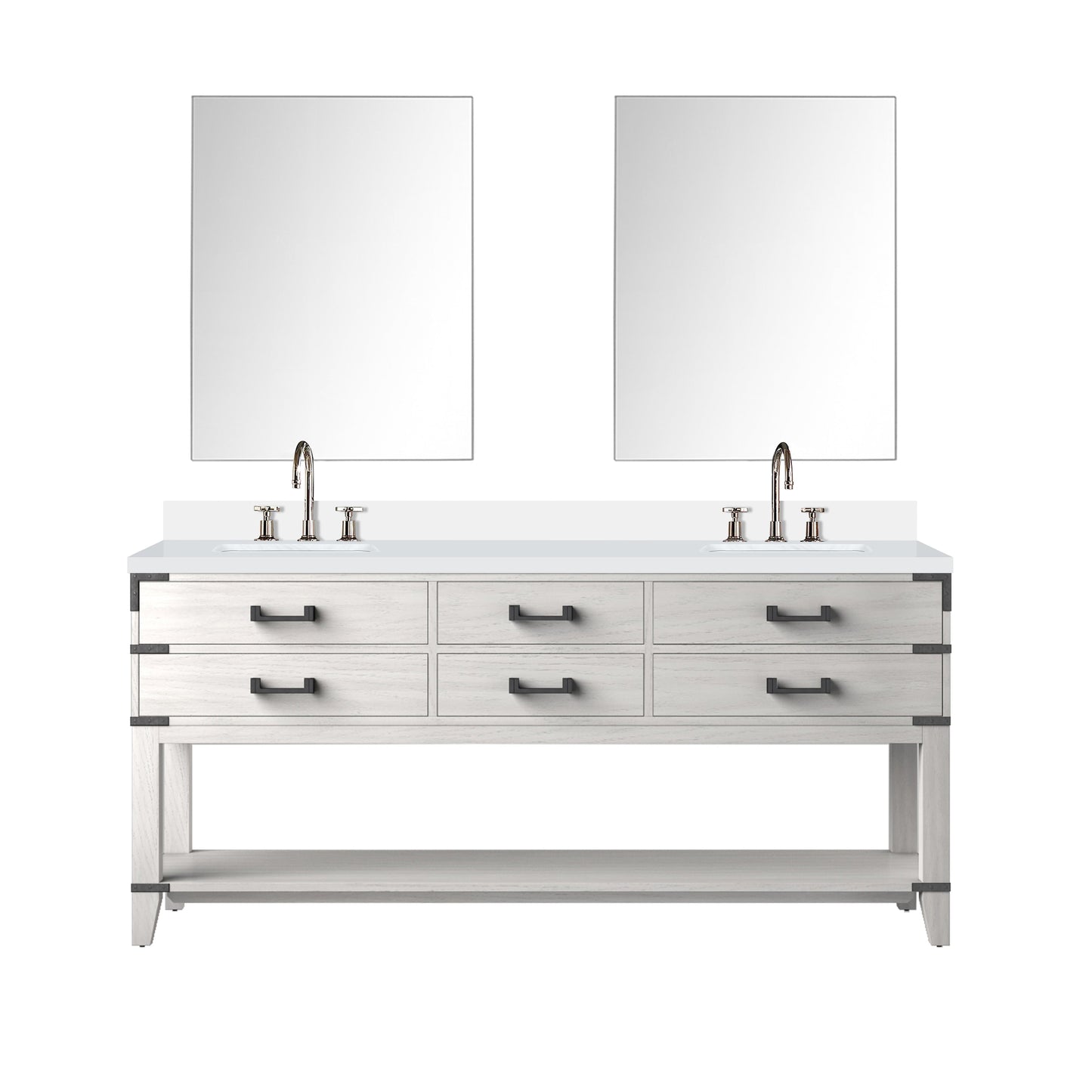 Norwalk 72 in W x 22 in D White Oak Double Bath Vanity