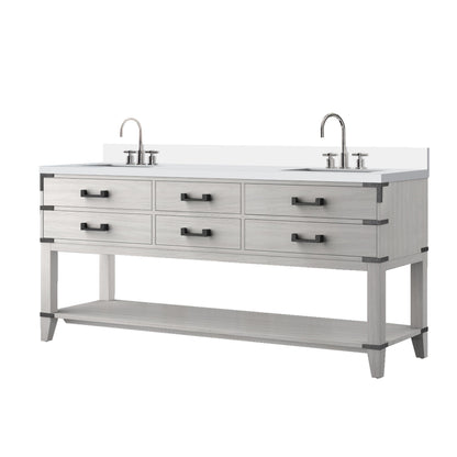 Norwalk 72 in W x 22 in D White Oak Double Bath Vanity