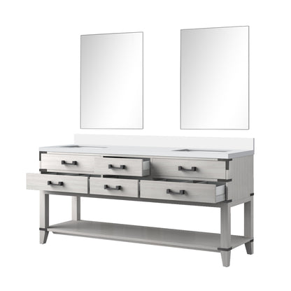 Norwalk 72 in W x 22 in D White Oak Double Bath Vanity