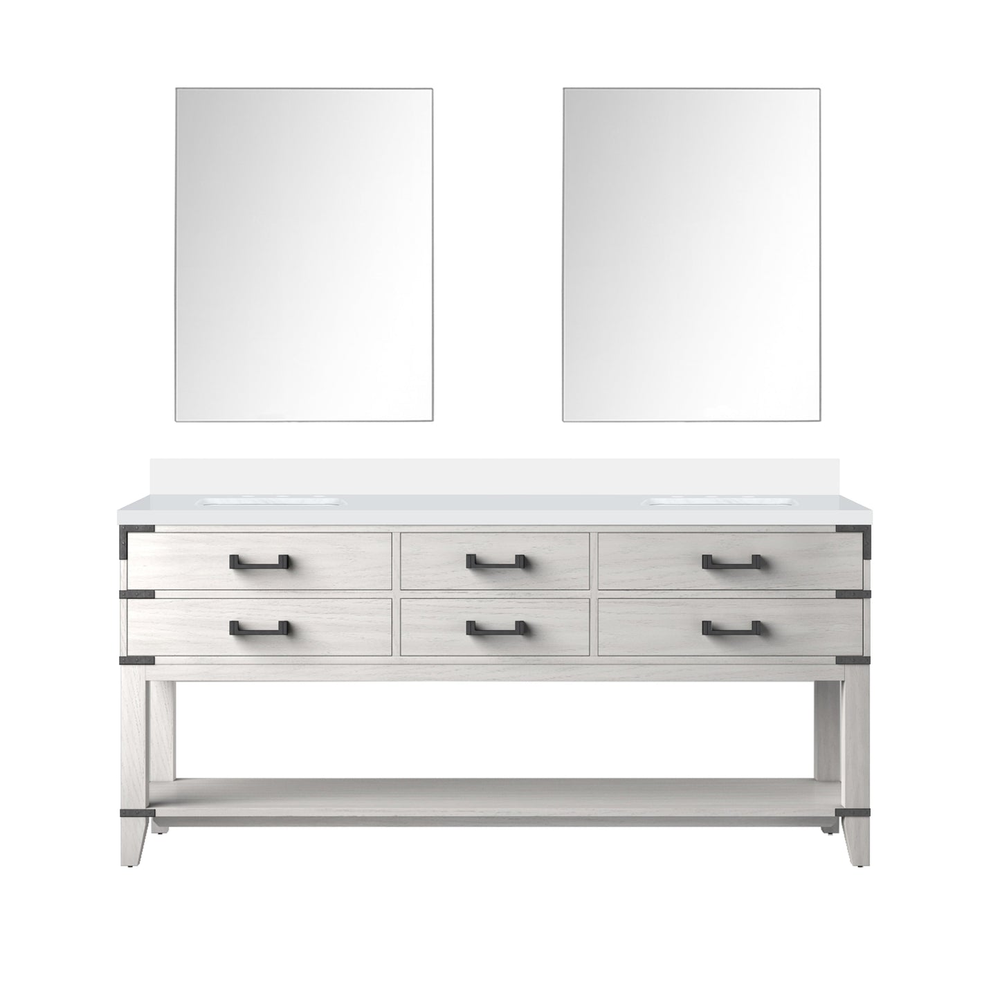Norwalk 72 in W x 22 in D White Oak Double Bath Vanity