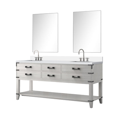 Norwalk 72 in W x 22 in D White Oak Double Bath Vanity