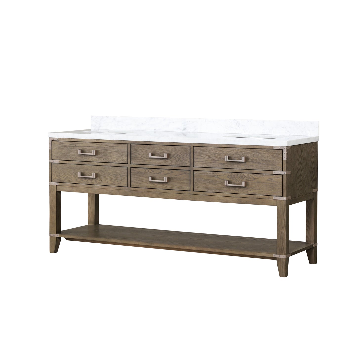 Norwalk 72 in W x 22 in D Grey Oak Double Bath Vanity