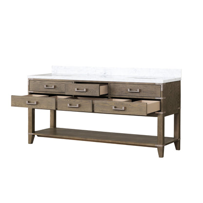 Norwalk 72 in W x 22 in D Grey Oak Double Bath Vanity