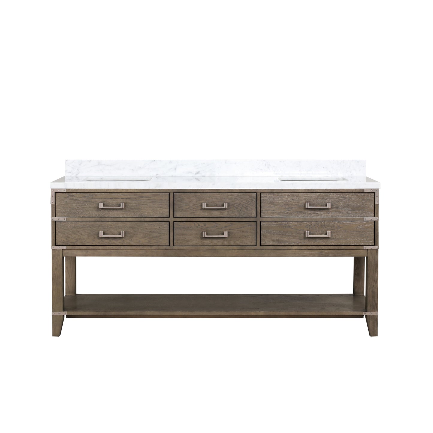 Norwalk 72 in W x 22 in D Grey Oak Double Bath Vanity
