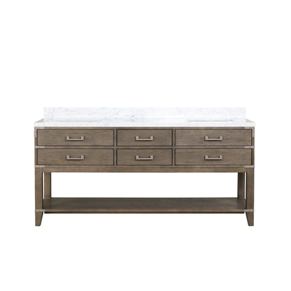 Norwalk 72 in W x 22 in D Grey Oak Double Bath Vanity