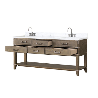 Norwalk 72 in W x 22 in D Grey Oak Double Bath Vanity