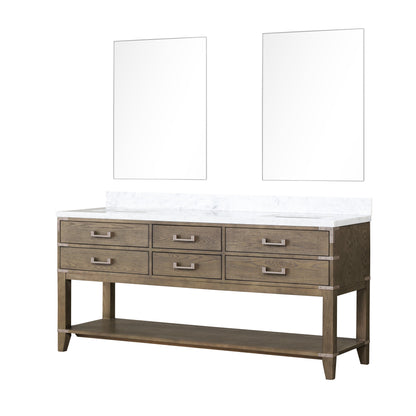 Norwalk 72 in W x 22 in D Grey Oak Double Bath Vanity