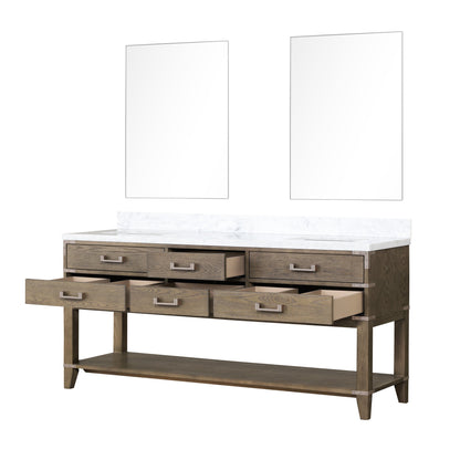 Norwalk 72 in W x 22 in D Grey Oak Double Bath Vanity