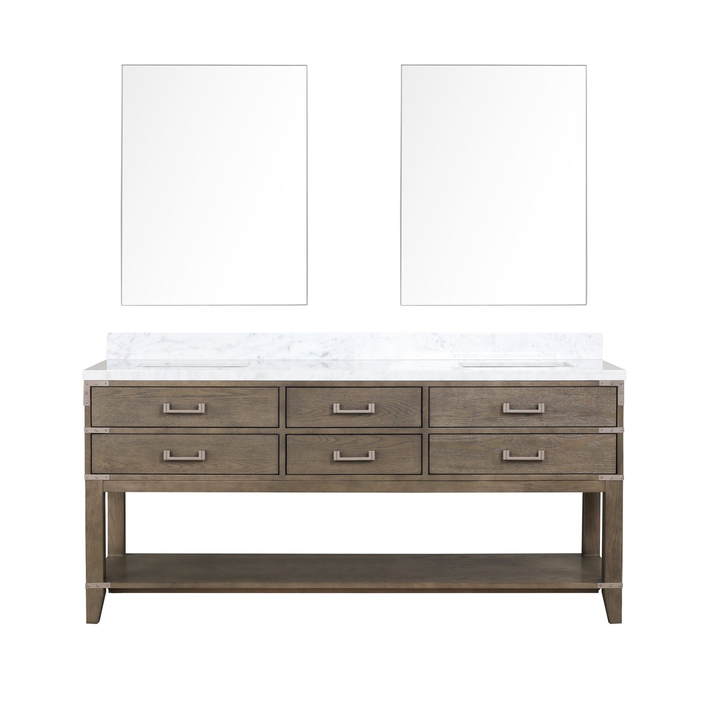 Norwalk 72 in W x 22 in D Grey Oak Double Bath Vanity