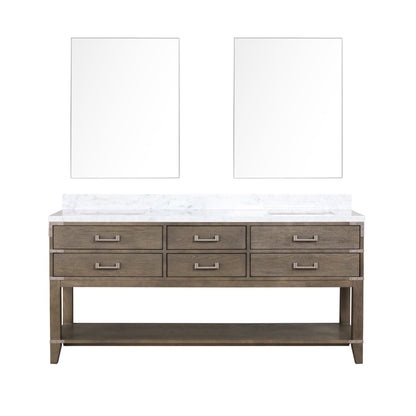 Norwalk 72 in W x 22 in D Grey Oak Double Bath Vanity