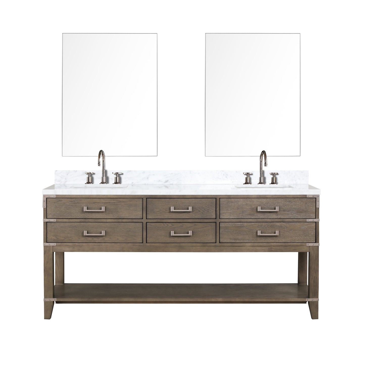 Norwalk 72 in W x 22 in D Grey Oak Double Bath Vanity